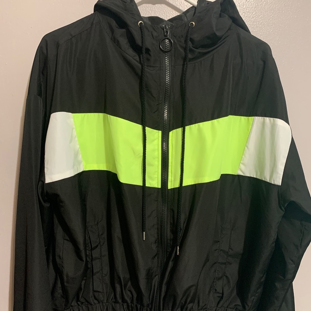Rue 21 Lime Green Crop Top Windbreaker XL